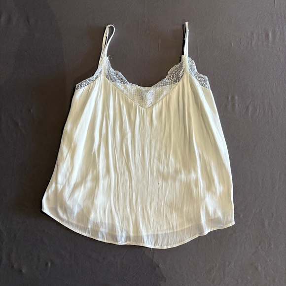 Allison Joy (Evereve) Satin Slip Tank with Lace Detailing - Picture 1 of 7